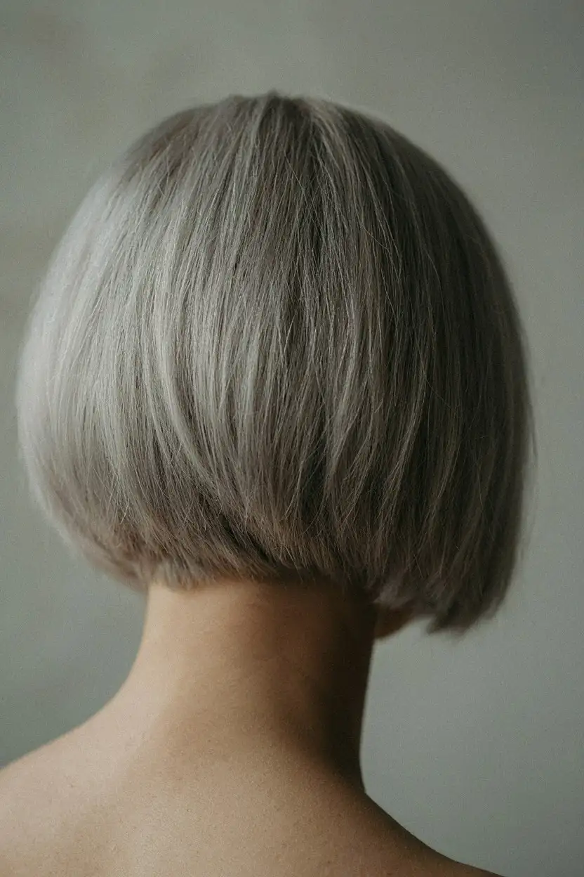 A close crop seen from behind, the nape clean and the top short and even