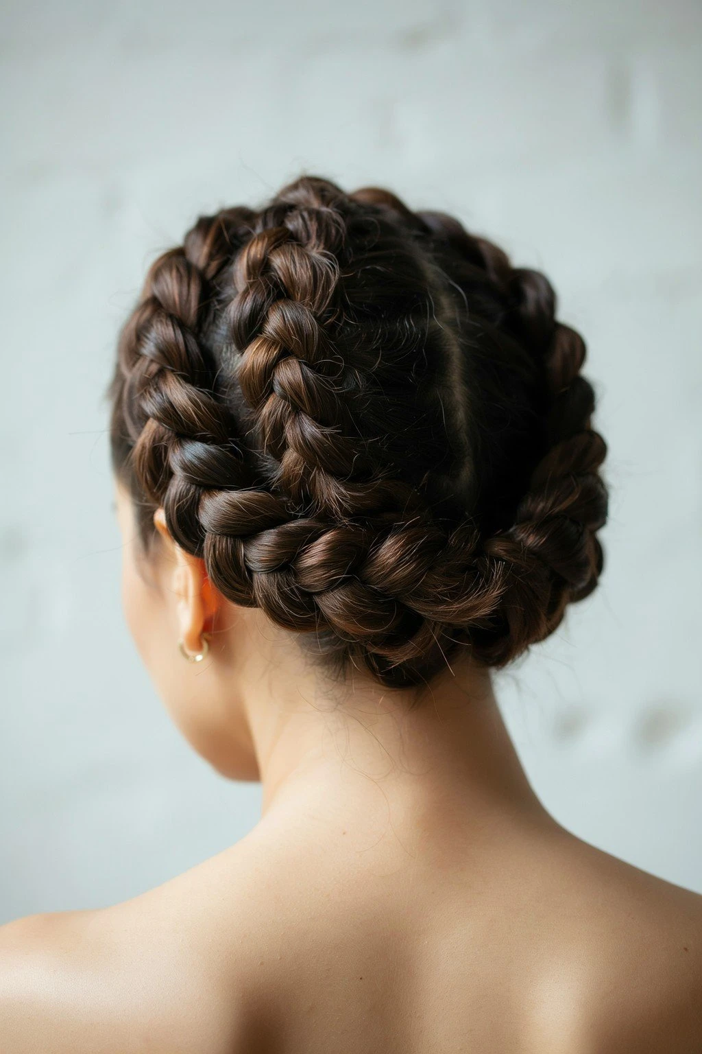 Woman with curly hair set in twists for a defined style