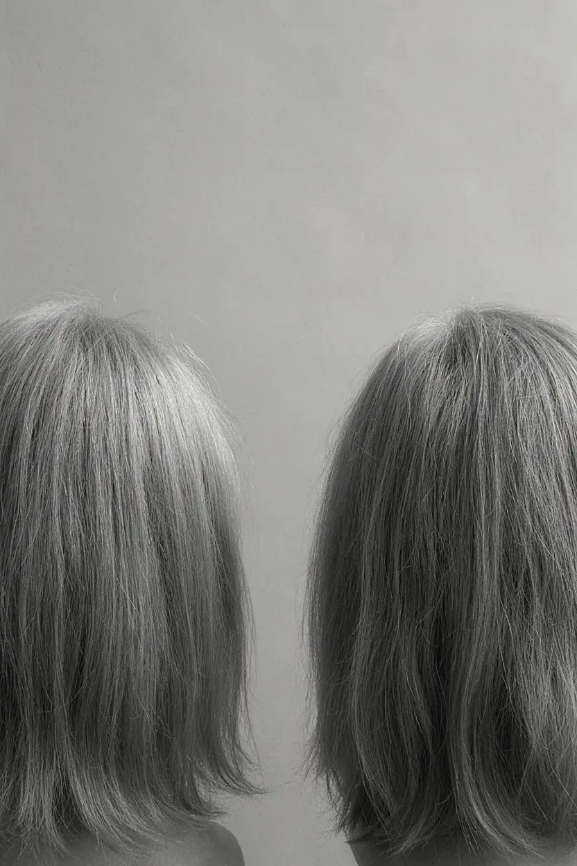 Two views of the same disconnected silver cut, one freshly cut and one several weeks grown out